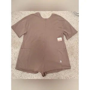 NWT Free People Hot Shot Tee Romper Mocha Latte Brown‎ XS FP Movement Athleisure thumbnail 12