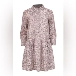 Tuckernuck Hayes Beige Brown Leopard Print Drop Waist Mini Shirt Dress thumbnail 1