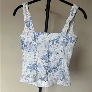 House of CB Chicca Blue Floral Top nwot size‎ XS D/DD thumbnail 6