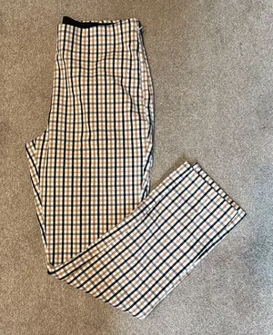 A New Day Nude Black Plaid High Rise Elastic Waist Ankle Pants Size 6 thumbnail 1