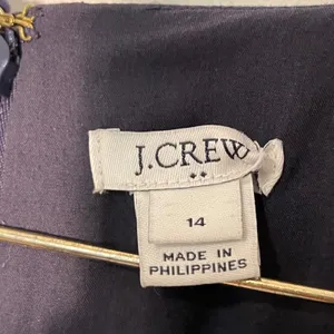 J Crew Navy Blue‎ Cotton Eyelet Dress V Neck 3/4 Sleeve Scalloped Hem Women's 14 thumbnail 6