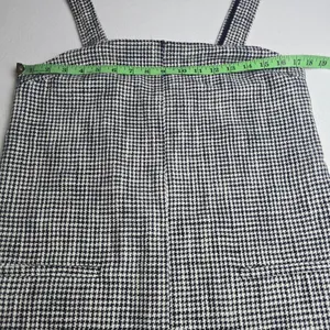 Abercrombie & Fitch Black White Houndstooth Pinafore‎ Mini Dress Pockets Medium thumbnail 7