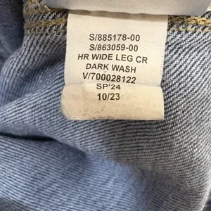 Gap High Rise Wide Leg Crop Jeans Womens 18/34R Blue Dark Wash Stretch Denim thumbnail 9