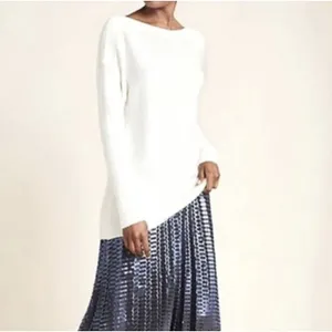 Anthropologie Size M Naomi Sweater Merino Wool Blend Boat Neck Oversized Slouchy thumbnail 4