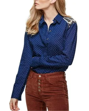 Free People Sage Printed Contrast Shirt thumbnail 1