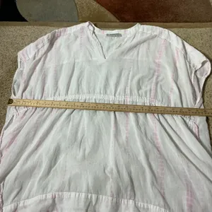 AllSaints Pink White Tie‎ Dye Stripe Oversized Beachwear Dress Medium AS252925R thumbnail 3