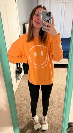 smiley face crewneck Orange Size L thumbnail 1
