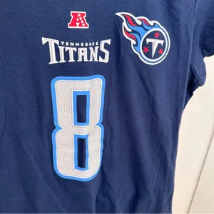 Majestic NFL Tennessee Titans Navy T-Shirt Mariota Size Medium thumbnail 6
