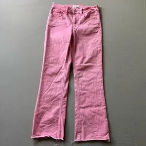 Francesca's Harper Heritage Pink Mid Rise Kick Crop Jeans thumbnail 5