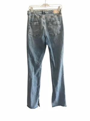 NTW Zara High Rise Flared Slim Ankle Slit Jeans in Light Blue size 6 thumbnail 3