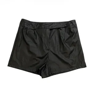 Shein Black Faux Leather Shorts thumbnail 1