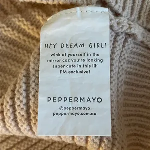 PEPPERMAYO Tulum Nights Neutral Patchwork Knit Checkered Jumper Sweater Size S thumbnail 11