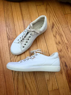 Ecco Soft 7 Leather Sneakers Casual White Lace-Up Sz 9 minimalist preppy thumbnail 2