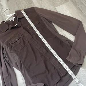 James Perse Shirt cotton corduroy button up long sleeve womens Brown (large) thumbnail 5