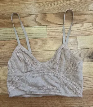 Intimately Free People Cream Blush Lace Wireless Bralette XS Romantic Dainty thumbnail 1