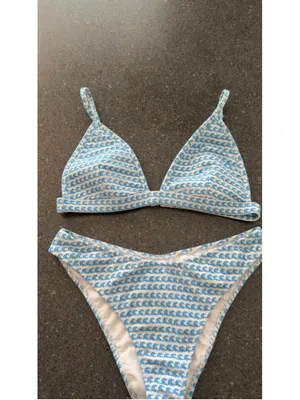 Seafolly Powder Blue & White Mesh Bikini Set size S thumbnail 6