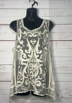 Express Sheer Embroidered Tank Women’s Large thumbnail 1