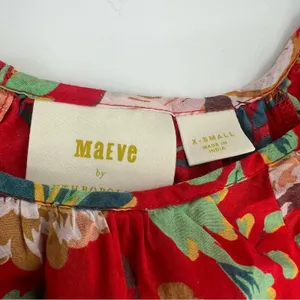 Anthropologie‎ Maeve Red Floral Lake House Top thumbnail 6
