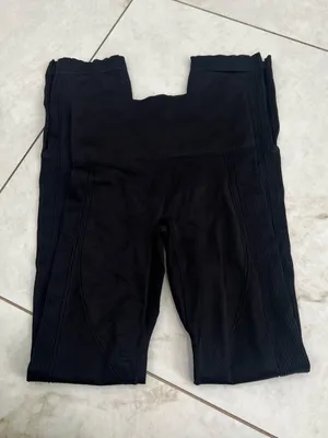 NEW ALALA Black High Waisted Ribbed Leggings Size Small thumbnail 1