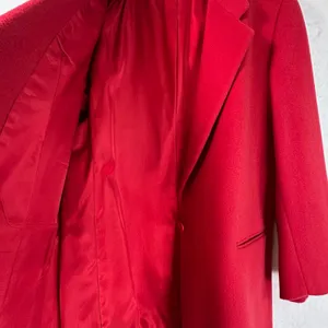 LL Bean Womens Red Wool Single Button Blazer Jacket Made in USA Size 16R thumbnail 3