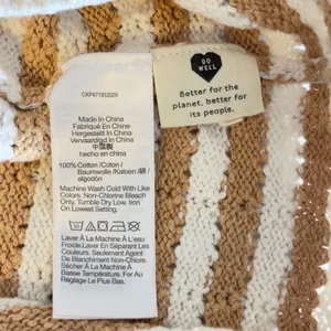 501 | Madewell Sriped Crochet Knit Tank Top‎ XXS Cream Tan Cotton Sweater Cami thumbnail 6