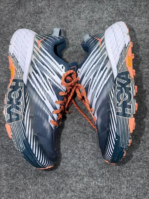Hoka One One Navy and Orange Speedgoat Trail Sneakers thumbnail 4