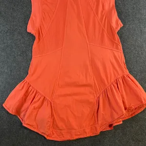 Daily‎ Practice Anthropologie Sleeveless Polo Tunic Ruffle Hem Coral Orange XS thumbnail 11