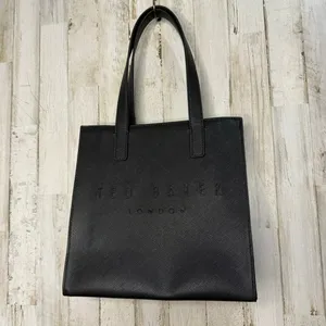 NWT Ted Baker London Women's Black Tote Bag "The Icon" Embossed‎ Logo thumbnail 4