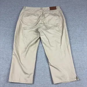 Lauren Ralph Lauren Capri Pants Womens 8 Beige Twill Relaxed Crop Pockets Casual thumbnail 12