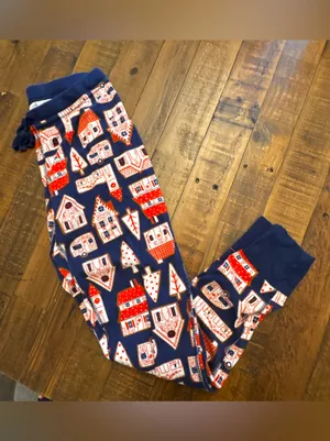 HANNA ANDERSSON Gingerbread Village PJ Set Blue thumbnail 2