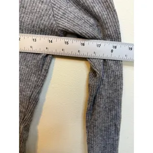 Mixed Threads Ribbed Lace Trim Top Women Med Grey Excellent Cropped Long Sleeve thumbnail 4