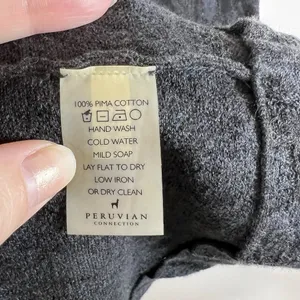 Peruvian Connection Pima Cotton Jacquard Knit Fit‎ and Flare Dress Grey Black S thumbnail 5