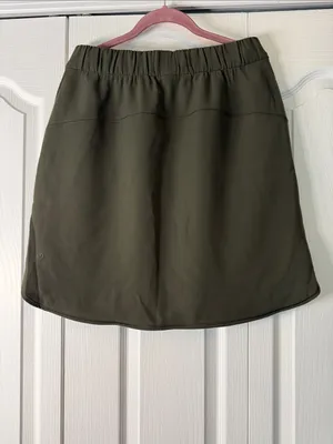 Lululemon On The Fly Skirt in Dark Olive thumbnail 4