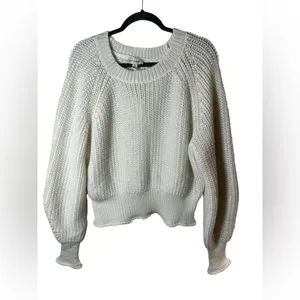 Free Assembly Chunky Knit Crewneck Sweater Women XL‎ Ivory Cream NWT thumbnail 2