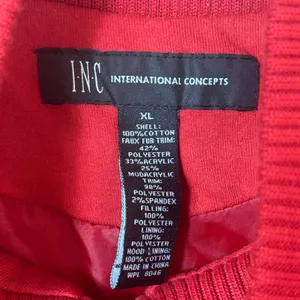 INC International Concepts Red Puffer Vest Faux Fur Hood Cotton XL thumbnail 5