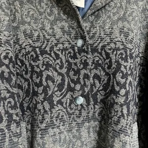 Vintage Mulberry Street‎ Wool Coat Jacket Womens XL Blue Tapestry Button Pockets thumbnail 2