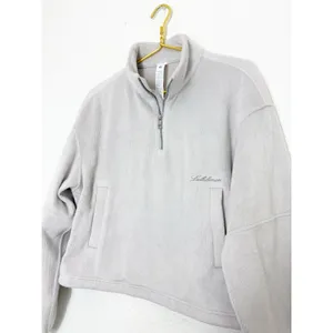 Lululemon Plush Velour Oversized Half Zip in Gray Size Small Workout Soft thumbnail 7