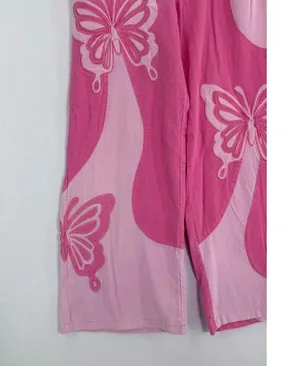Butterfly Delia’s wide leg pink Y2K pants size Medium thumbnail 3