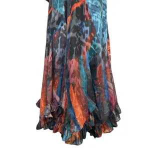 Anthropologie Hutch Twist Front Puff Sleeve Ruffle Hem Dress 4 Wedding Guest thumbnail 6