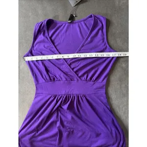 Women’s Woosea Sleeveless Purple V-Neck Maxi Dress Pockets Size S NWT thumbnail 8