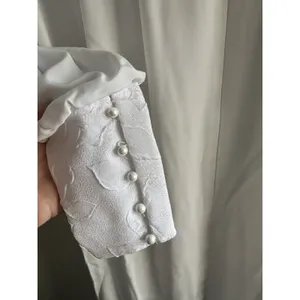 Le Voys Vintage White Peignoir Robe XS Cottagecore Lace Yoke Nightgown Y2K thumbnail 6