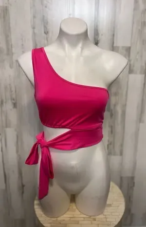 Hot pink crop top thumbnail 1