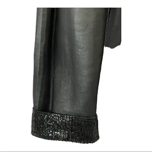 Reversible Faux Black Leather Moto & Animal Print Lightweight Jacket thumbnail 2