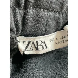 Zara Women's Black Drawstring High Rise Lounge Athletic Sweat Shorts Size L thumbnail 6