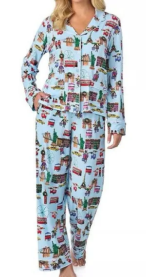 Beauty Sleep Social Eloise Cozy Pajama Set 2pc NEW Holiday Hopping XXL thumbnail 1