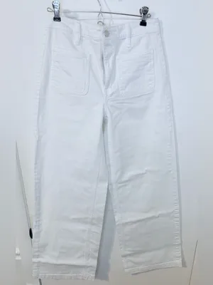 ON 34th White Wide Leg Jeans – Size 4 – Full Length Denim Pants thumbnail 2