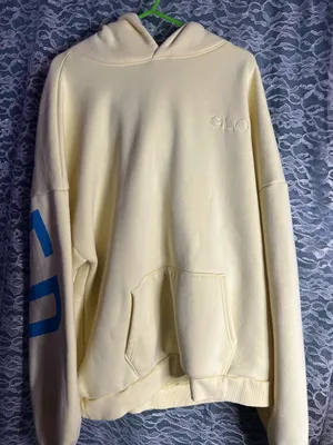 GLO Redeemed Yellow and Blue Oversized Cozy Hoodie Sweater Size XL thumbnail 3