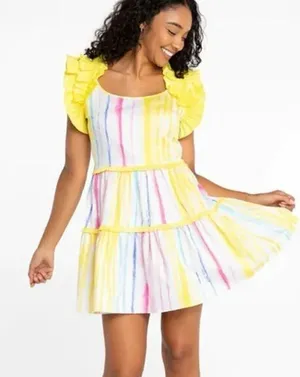 Alden Adair Amora Dress Womens Yellow Multi S thumbnail 1