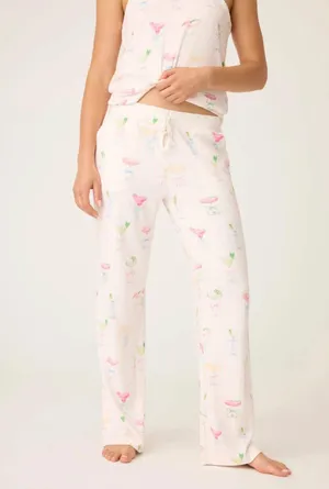 NEW P.J. Salvage Pretty Punch cocktail Pajama Set Baby Pink Stripe Size M thumbnail 6