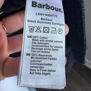 Barbour Minimalist 100% Cotton Oversized Knit Cardigan Size S Navy thumbnail 9